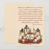 Cartes Pour Fêtes Annuelles Candlelight Gratitude – Thanksgiving Blessing  (Devant / Derrière)