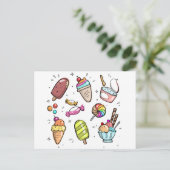 Cartes Pour Fêtes Annuelles Candy and ice Cream (Debout devant)