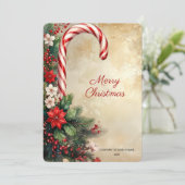 Cartes Pour Fêtes Annuelles Candy Cane Christmas Holiday Card (Debout devant)