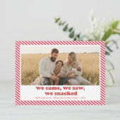Cartes Pour Fêtes Annuelles Candy Cane Stipe Funny Family Christmas Photo (Debout devant)