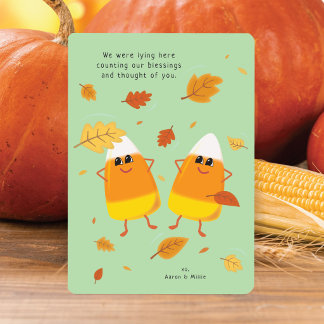 Cartes Pour Fêtes Annuelles Candy Corn de Thanksgiving : Compter nos Bénédicti