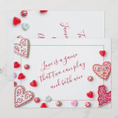 Cartes Pour Fêtes Annuelles Candy Hearts Romance Love Verse (Devant / Derrière)