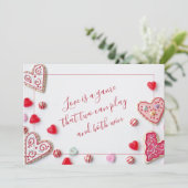 Cartes Pour Fêtes Annuelles Candy Hearts Romance Love Verse (Debout devant)