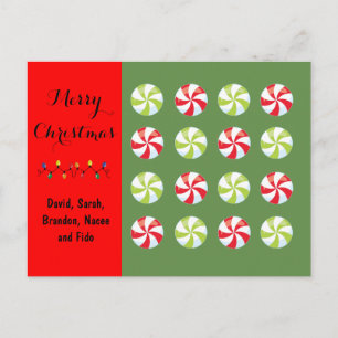 Cartes Pour Fêtes Annuelles Candy Noël Joyeux Bonbons Personnalisé