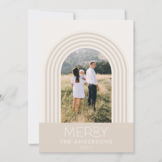 Cartes Pour Fêtes Annuelles Candy pastel crème rayée arc-en-ciel photo Noël (Devant)