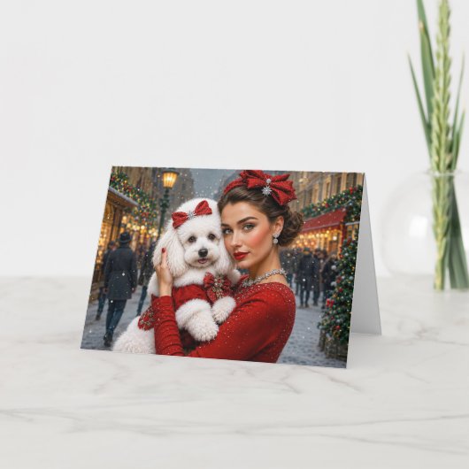 Cartes Pour Fêtes Annuelles Caniche (Devant)
