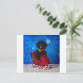 Cartes Pour Fêtes Annuelles Caniche de Noël (Debout devant)