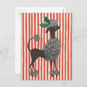 Cartes Pour Fêtes Annuelles Caniche de Noël (Devant / Derrière)