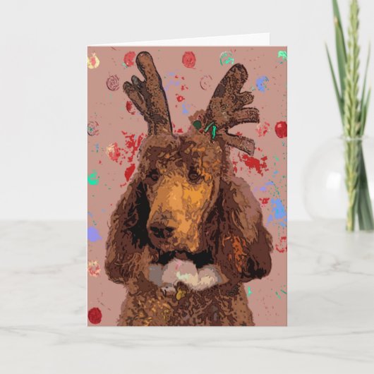 CARTES POUR FÊTES ANNUELLES CANICHE DE RUDOLPH (Devant)