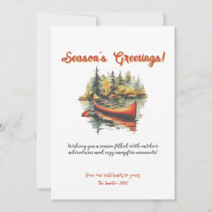 Cartes Pour Fêtes Annuelles Canot de Noël À feuillage persistant Lake Outdoor