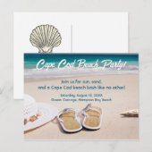 Cartes Pour Fêtes Annuelles Cape Cod Beach Party ! (Devant / Derrière)