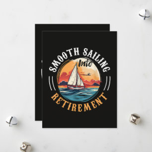 Cartes Pour Fêtes Annuelles Capitaine navigation tranquille en retraite