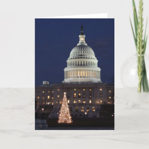 Cartes Pour Fêtes Annuelles Capitol des USA célébrant la photo de Noël