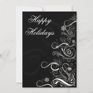 Cartes Pour Fêtes Annuelles Caporal Arbre de Noël noir et blanc