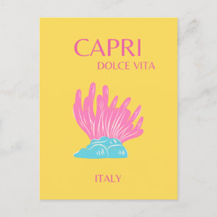 Cartes Pour Fêtes Annuelles Capri Dolce Vita, Art Voyage, Jaune