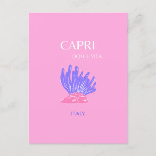 Cartes Pour Fêtes Annuelles Capri, Italie, Preppy, rose