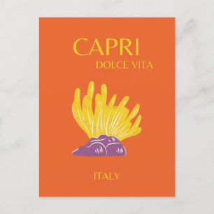Cartes Pour Fêtes Annuelles Capri, Italie, Voyage, Preppy, Orange