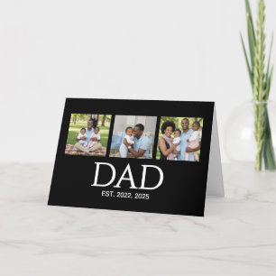 Cartes Pour Fêtes Annuelles Caps Fête des Pères Noir 3 Photo Papa Créé