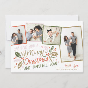 Cartes Pour Fêtes Annuelles Capture d'écran vintage Holly Tilted 4 Multi-Photo