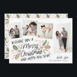 Cartes Pour Fêtes Annuelles Capture d'écran vintage Holly Tilted 4 Multi-Photo<br><div class="desc">Ce carte photo de vacances festif et chic présente notre feuillage d'hiver original dessiné à la main avec une typographie de style sucré dans des couleurs vives et des photos inclinées. Le dos est accompagné d'un motif assorti pour une touche spéciale supplémentaire.</div>