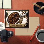 Cartes Pour Fêtes Annuelles Capture d'Espresso Prêt à brasser pour Cappuccino<br><div class="desc">Super carte pour envoyer des vacances acclamer à vos amis amateurs de café.</div>