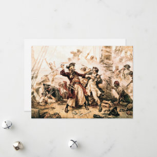 Cartes Pour Fêtes Annuelles Capturez, pirate Barbe Noire, La Revanche de la Re