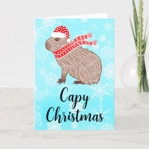 Cartes Pour Fêtes Annuelles Capy Christmas Funny Capybara Snowflake Holiday