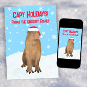 Cartes Pour Fêtes Annuelles Capy Holidays Funny Cute Capybara Pun Printemps