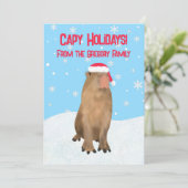 Cartes Pour Fêtes Annuelles Capy Holidays Funny Cute Capybara Pun Printemps (Debout devant)