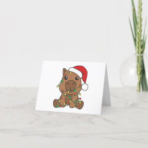Cartes Pour Fêtes Annuelles Capybara Noël Animaux d'hiver
