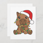 Cartes Pour Fêtes Annuelles Capybara Noël Animaux d'hiver (Devant / Derrière)