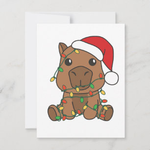 Cartes Pour Fêtes Annuelles Capybara Noël Animaux d'hiver