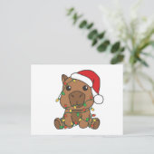 Cartes Pour Fêtes Annuelles Capybara Noël Animaux d'hiver (Debout devant)