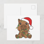 Cartes Pour Fêtes Annuelles Capybara Noël Animaux d'hiver (Devant / Derrière)