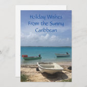 Cartes Pour Fêtes Annuelles Caraïbes Dream Bonaire Bateaux de pêche Océan (Devant / Derrière)