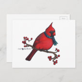 Cartes Pour Fêtes Annuelles Cardinal de Noël (Devant / Derrière)