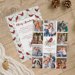 Cartes Pour Fêtes Annuelles Cardinal de Noël Famille 10 Photo Collage<br><div class="desc">Cette carte de Noël de collage photo unique est parfaite pour montrer vos photos de famille de l'année passée. Une mignonne poule peinte à la main est perchée sur une pinecone au centre de cette carte de Noël, entourée de 10 photos, sur un simple arrière - plan blanc. Au dos...</div>