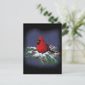 CARTES POUR FÊTES ANNUELLES CARDINAL DE NOËL : OISEAU : ART : NEIGE (Debout devant)