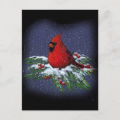 CARTES POUR FÊTES ANNUELLES CARDINAL DE NOËL : OISEAU : ART : NEIGE (Devant)