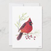Cartes Pour Fêtes Annuelles Cardinal des Vacances Berries Art (Devant)