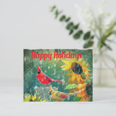 Cartes Pour Fêtes Annuelles Cardinal Holiday Card (Debout devant)