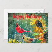Cartes Pour Fêtes Annuelles Cardinal Holiday Card (Devant / Derrière)