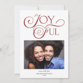 Cartes Pour Fêtes Annuelles Cardinal Motif Rouge Joyeux Photo de Noël (Devant)