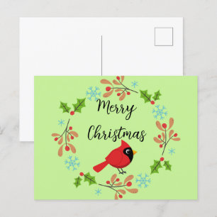 Cartes Pour Fêtes Annuelles Cardinal Rouge Cardinal Cardinal aux Fleurs