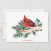 Cartes Pour Fêtes Annuelles Cardinal rouge de Noël (Devant)
