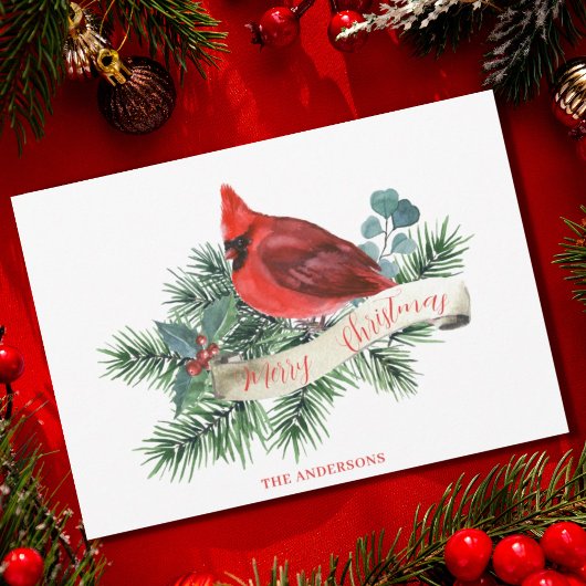 Cartes Pour Fêtes Annuelles Cardinal rouge de Noël