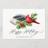 Cartes Pour Fêtes Annuelles Cardinal Rouge Holly Berry voeux de Noël (Devant)