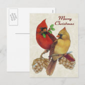 Cartes Pour Fêtes Annuelles Cardinaux d'hiver (Devant / Derrière)