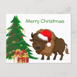Cartes Pour Fêtes Annuelles Caricature Buffalo de Noël