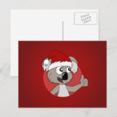 Cartes Pour Fêtes Annuelles Caricature de koala de Noël (Devant / Derrière)